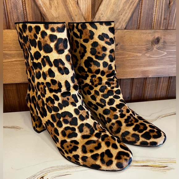 J. Crew Shoes - J Crew Sadie Womens Brown Ankle Boot Leopard Print Calf Hair Women’s Size 9